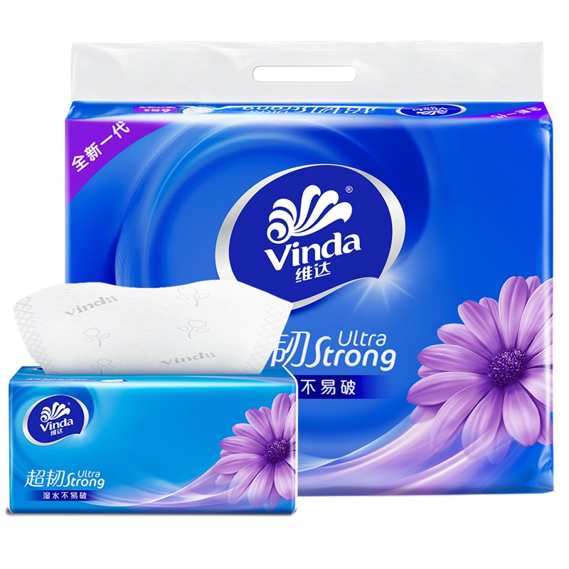 维达抽纸 超韧3层S码130抽*6包 提装纸抽纸巾纸品卫生纸餐巾纸手纸面纸面巾厕纸平板纸家用实惠装