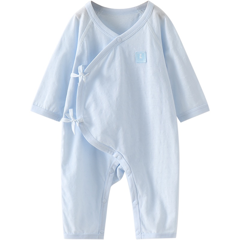 童泰(TONGTAI)2021年四季款0-3月新生婴儿衣服男女宝宝家居纯棉偏开系连体衣蛤衣儿童家居服连体衣