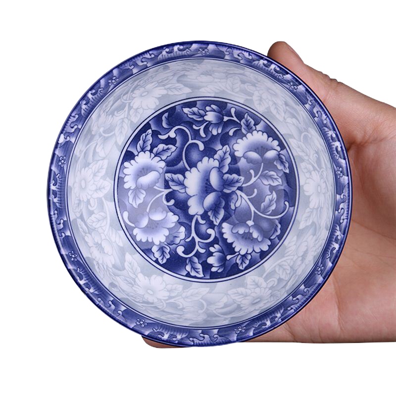 路易菲斯 青花瓷碗筷套装(四碗四筷) 高尔夫陶瓷碗套装 单套装