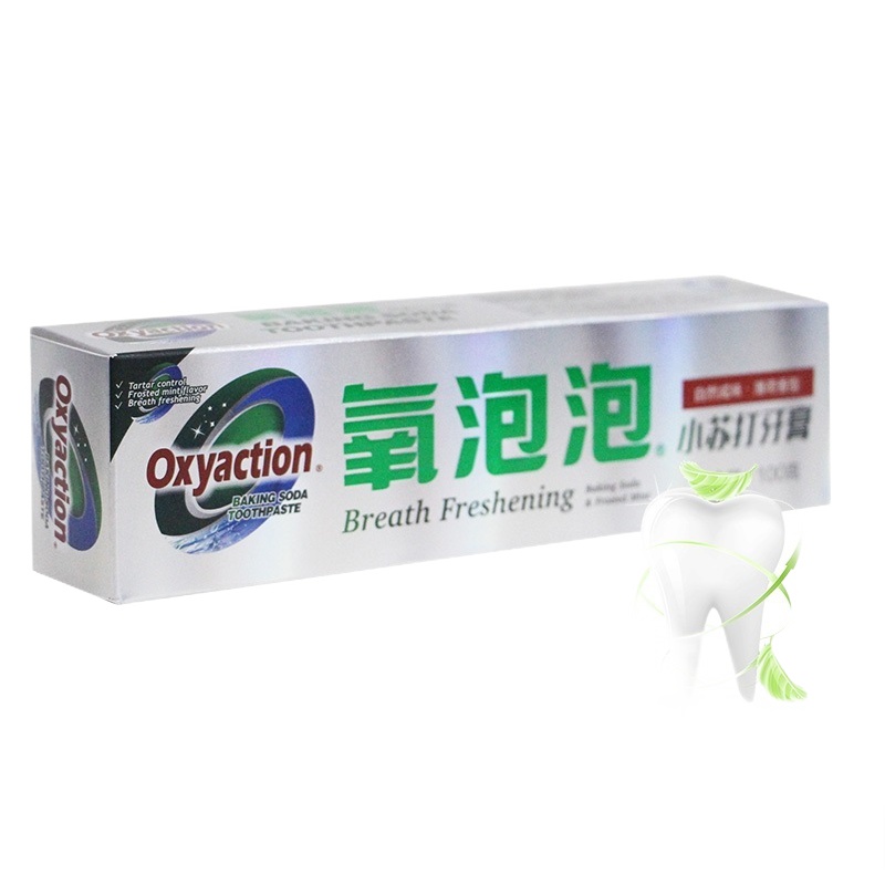 氧泡泡(Oxyaction) 氧泡泡小苏打牙膏防蛀美白去牙渍烟渍牙结石牙龈护理口气清新 100g