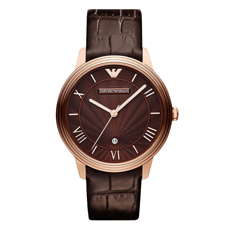 阿玛尼(EMPORIO ARMANI)男款针扣皮革石英手表 AR1613