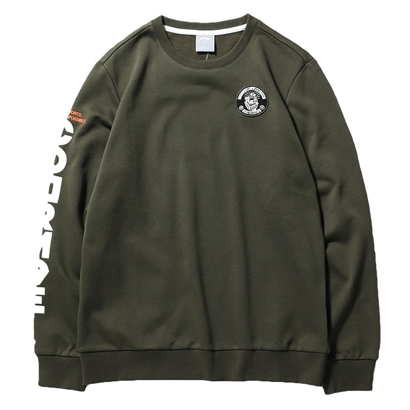 李宁 运动生活系列 男款运动卫衣AWDNA89圆领休闲上衣