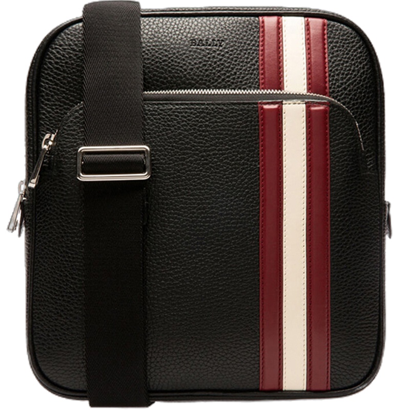 [直营] 巴利(BALLY)COSMY系列牛皮经典红白条纹男士单肩包斜挎包 男包