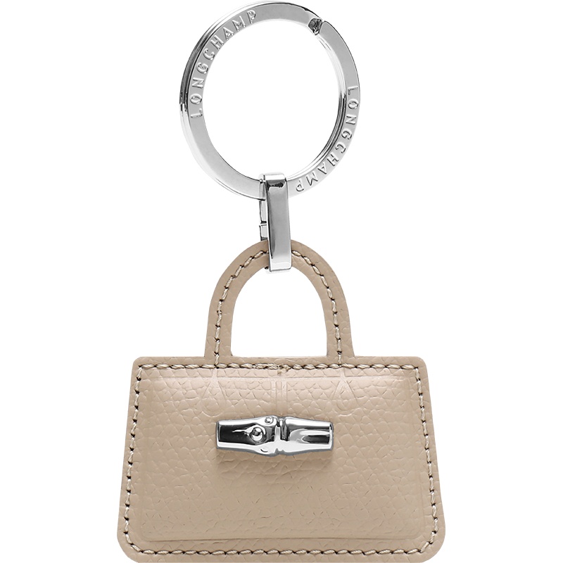 Longchamp 珑骧 女士沙灰色金属配皮钥匙圈钥匙扣礼盒款 6982 HPN 414