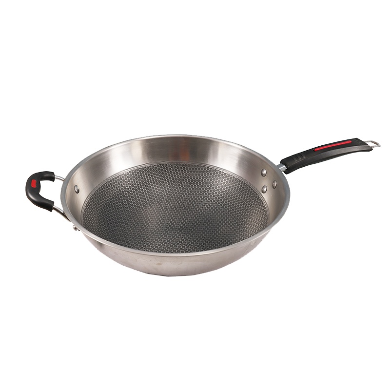 中康(ZHONGKANG)锅王 不锈钢炒锅家用煎锅炒菜锅34cm