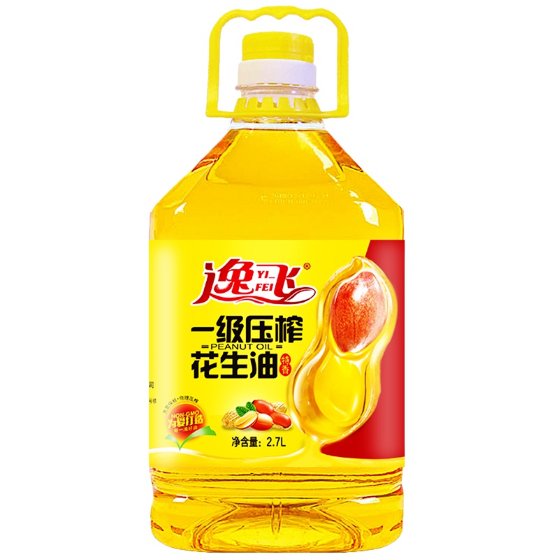 逸飞 特香压榨一级纯花生油5斤装2.7L