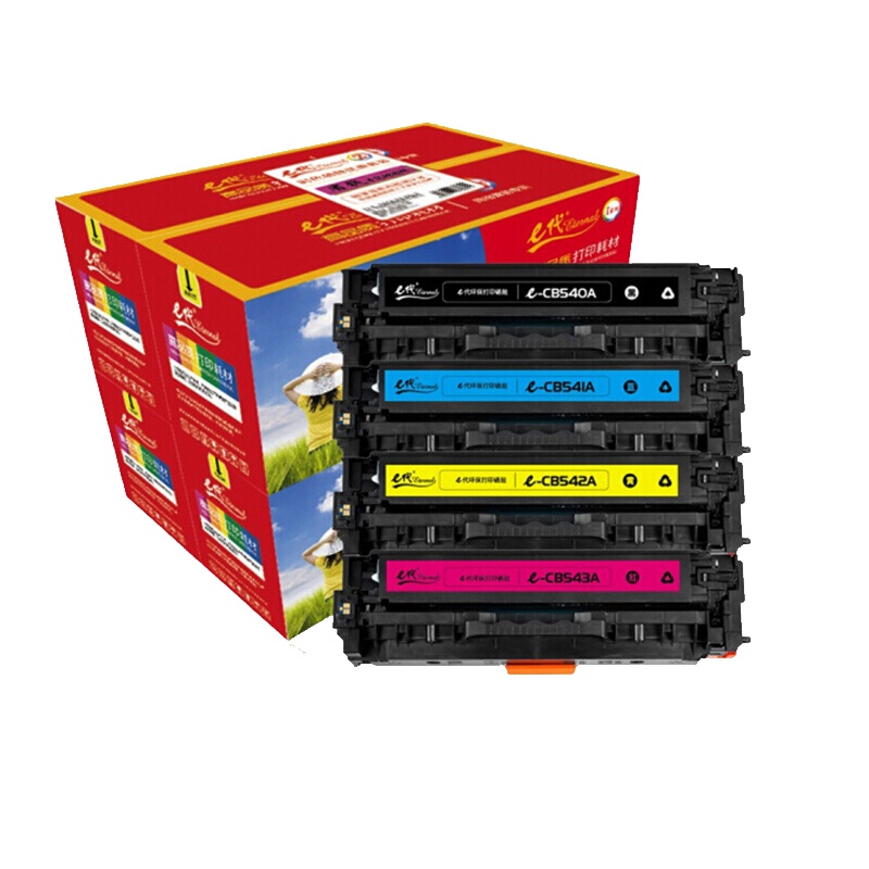 e代 CB540四色硒鼓彩色全家福套装 适用惠普HP CP1210/CP1215/CP1510/CP1515n