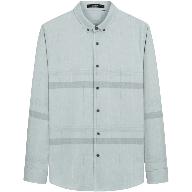 千纸鹤男士衬衣2020春季纯棉条纹潮流商务休闲长袖衬衫男装10259