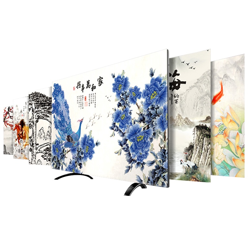 京城派 布艺电视机罩防尘罩挂式液晶55英寸曲面盖巾65欧式电视机套壁挂式 030蓝孔雀 37-39寸(93*60cm)