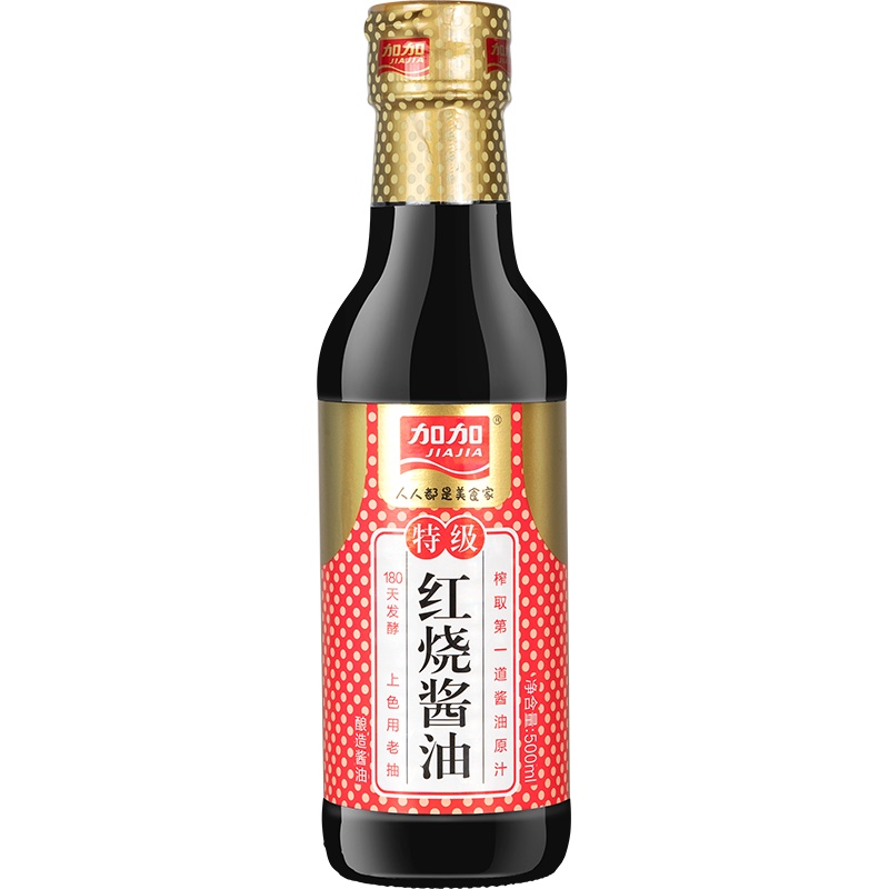 加加旗舰店特级红烧老抽500ml 酿造酱油 着色提鲜 非转基因大豆