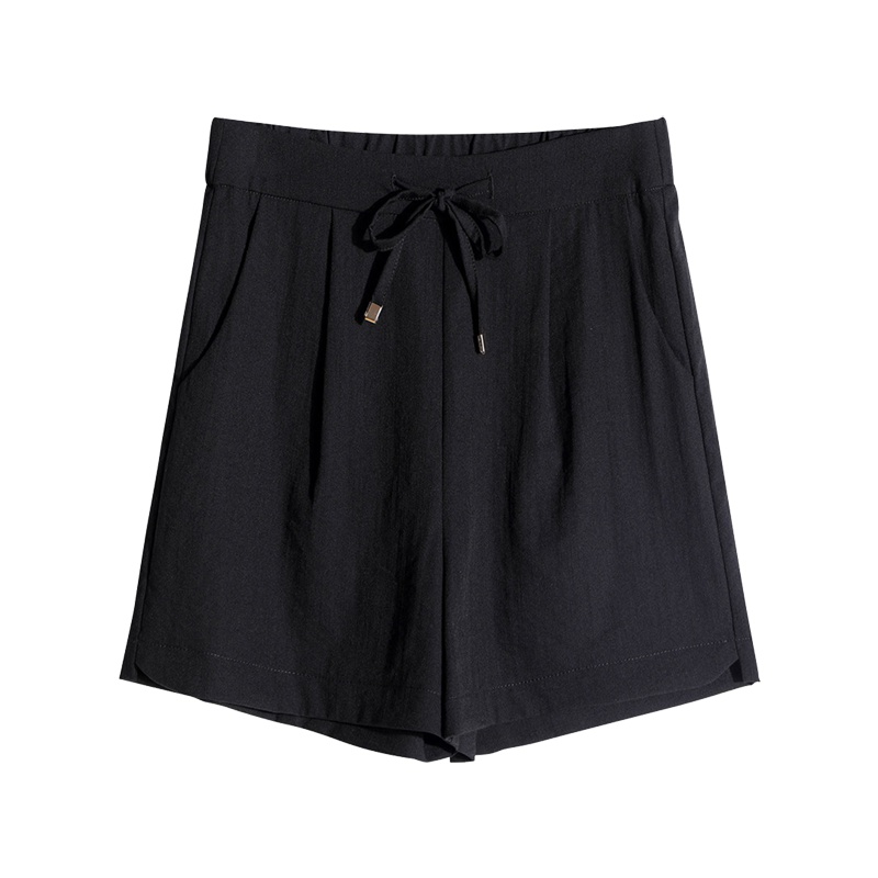 如熙 短裤女夏季韩版新款宽松大码松紧腰阔腿裤女休闲薄款热裤子女