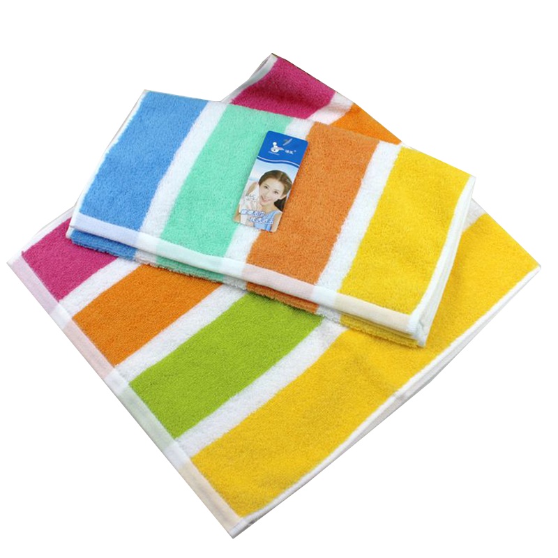 洁玉 1610F 简静毛巾柔软全棉毛巾彩色清爽条纹吸水成人洗脸面巾 (单位:件)