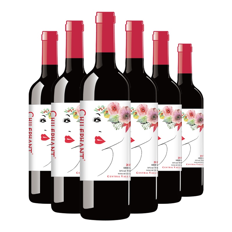 智利进口红酒 智象爱莎西拉干红葡萄酒750ml*6 整箱装