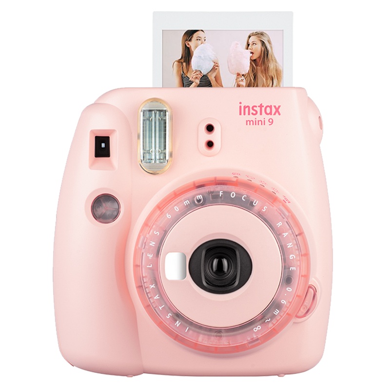 富士(FUJIFILM)INSTAX 立拍立得 一次成像胶片相机 mini9蜜桃粉果冻相机 套餐四(含礼盒+相纸)