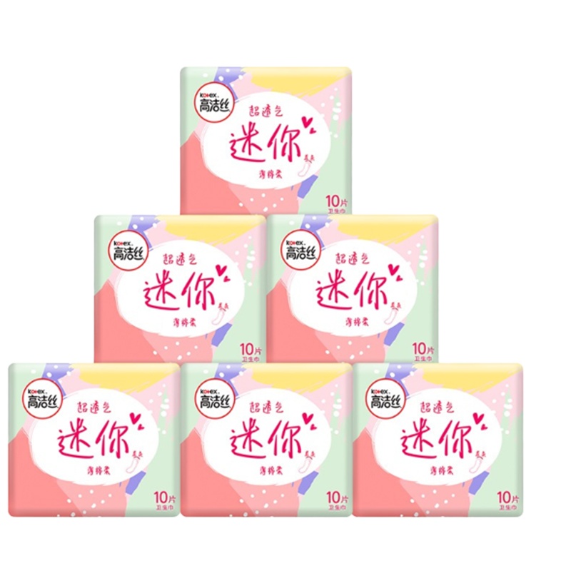 高洁丝 迷你卫生巾直条10片*6包