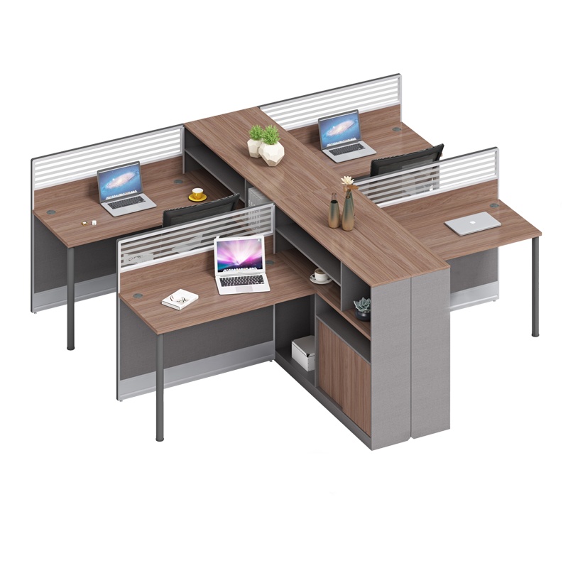 科朔 办公桌职员桌 员工桌 板式屏风桌 四人位 KS-06L3046