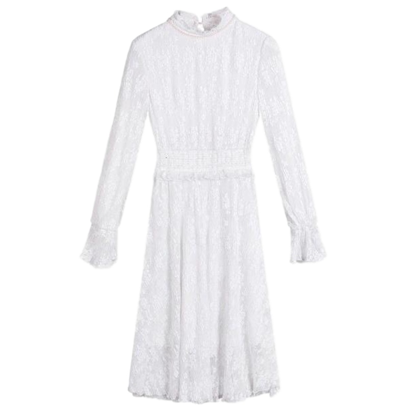 7M莫丽菲尔新款秋冬名媛时尚印花修身显瘦蕾丝镂空雪纺连衣裙70009348