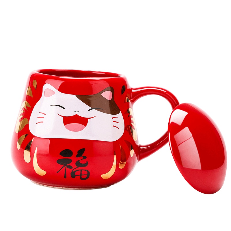 元景 吉祥富贵陶瓷杯套装 红色(线下)