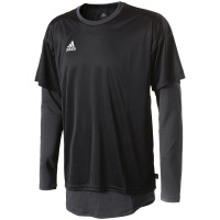 adidas阿迪达斯男子长袖T恤足球假两件休闲运动服CG1841 L CG1841黑色