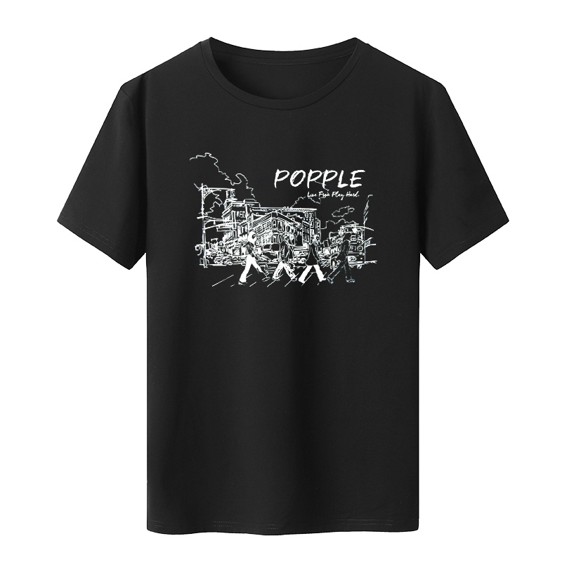 POPPLE翔豪 创意印花 时尚潮趣纯棉圆领休闲系列T恤
