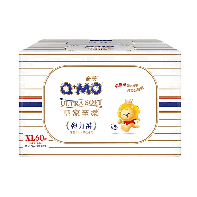 奇莫(Q-MO )皇家至柔弹力裤拉拉裤加大号XL60片[12-17kg]加大号超薄透气超能吸