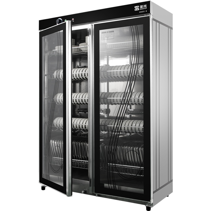 圣托（Shentop）臭氧红外线立式消毒柜 餐具热风循环中温保洁柜 双开门厨房不锈钢消毒碗柜 YTP910-C7