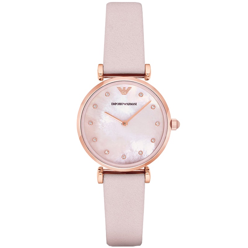 阿玛尼(EMPORIO ARMANI)手表 欧美品牌 女表潮流商务女士腕表 优雅时尚休闲皮带石英表 女 AR1958