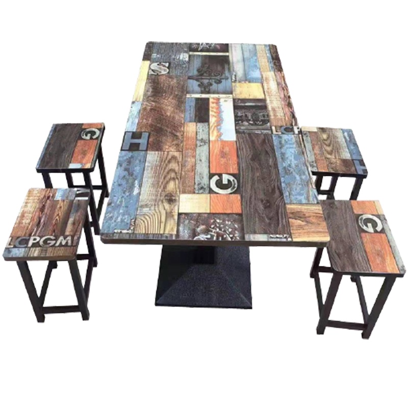 定制阿斯卡利复古快餐桌椅组合早餐馆经济型定做小吃店饭店商用餐饮店桌子17x