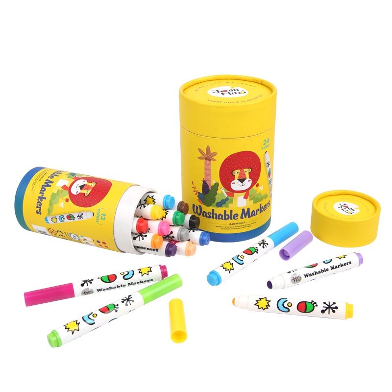 Joan Miro美乐童年 儿童水彩笔绘画套装无毒可水洗画笔宝宝画画涂鸦笔圆头水彩笔水溶性彩笔 24色 创意玩具