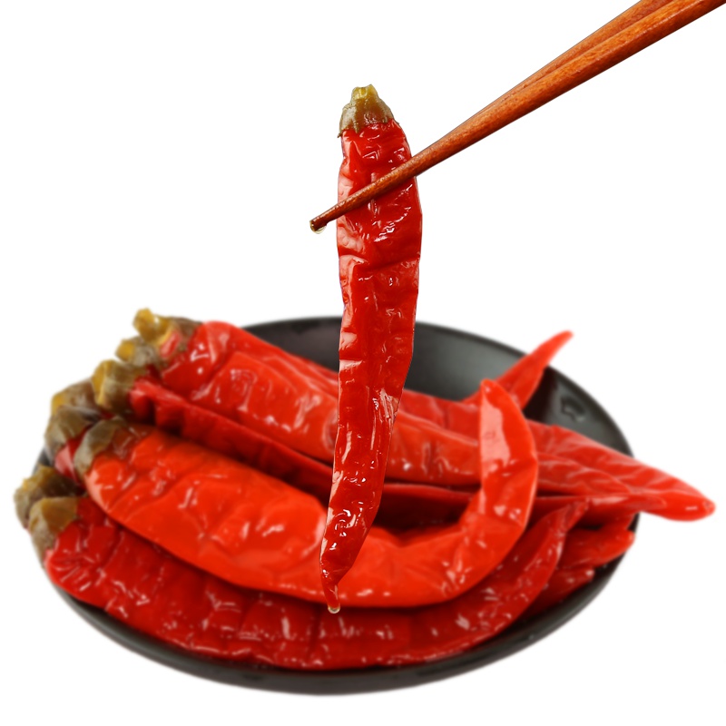 爱蜀味 正宗四川老坛陈泡二荆条辣椒 泡海椒美人椒泡菜350g