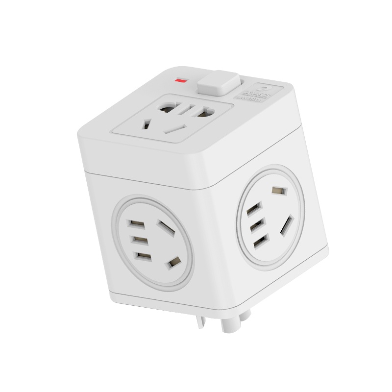 海锚魔方插座转换器插头无线插排插板面板多孔用多功能插座不带线HM-106(白色)