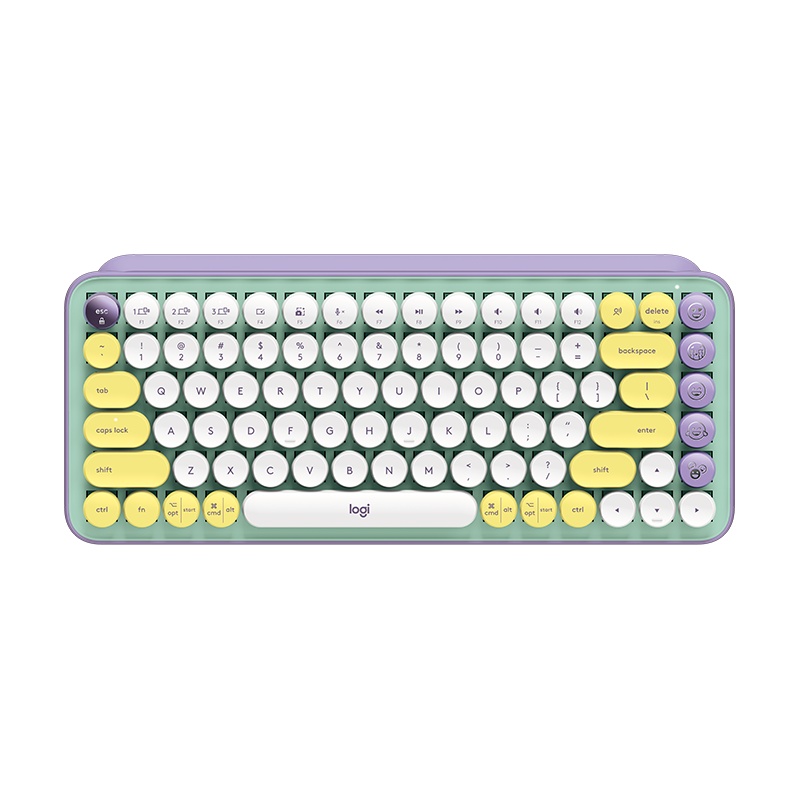 罗技(Logitech)pop keys搭载可自定义表情按键罗技键盘 无线蓝牙 机械键盘 永劫无间键盘 电脑键盘-紫色