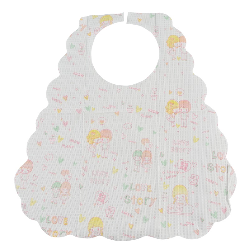 雪诺佳柔80/包 27cm长/27宽cm宝宝一次性围嘴防水一次性饭罩衣婴儿 口水巾儿童饭单夏季婴儿围兜夏天防污罩喂食饭兜