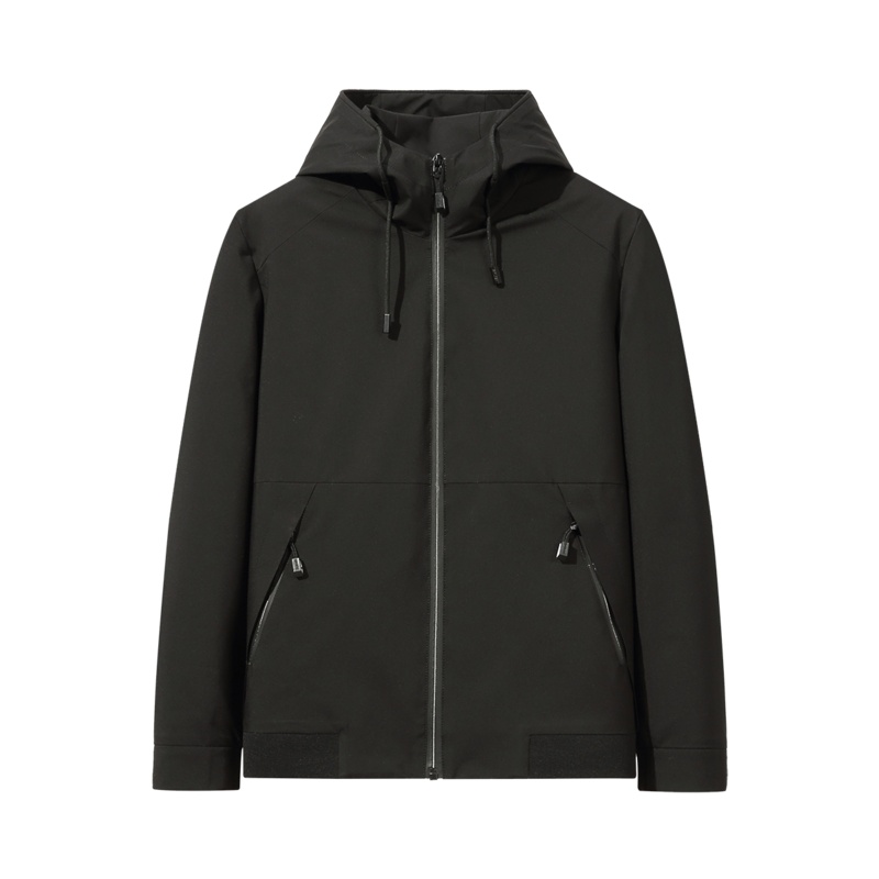 阿仕顿男装夹克春秋季青年休闲款纯色连帽夹克外套男