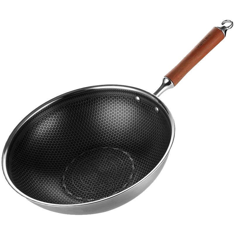 华帝高端抑菌304不锈钢炒锅不粘锅天燃气电磁炉通用锅34cm