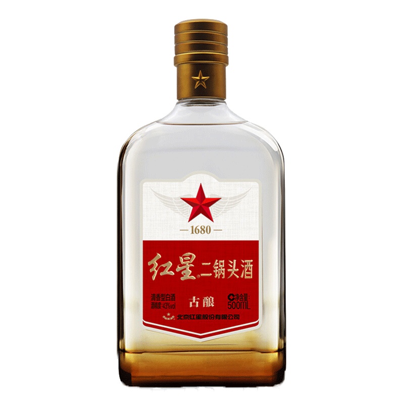红星二锅头 古酿系列 43度 500mL 单瓶装 兼香型白酒(新老包装随机发货)