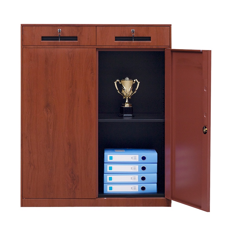 永格文件柜铁皮柜办公室资料书柜凭证柜档案柜带锁玻璃储物柜子小矮柜