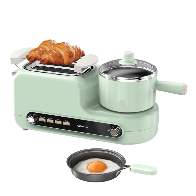 小熊（Bear）面包机 家用多功能三合一 早餐机烤面包烤吐司煎蛋煮面电热锅 三明治机 DSL-A02H3
