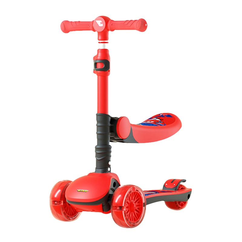 超级飞侠儿童滑板车三合一滑行车2-3-6岁男女孩可坐溜溜车宽轮代步车