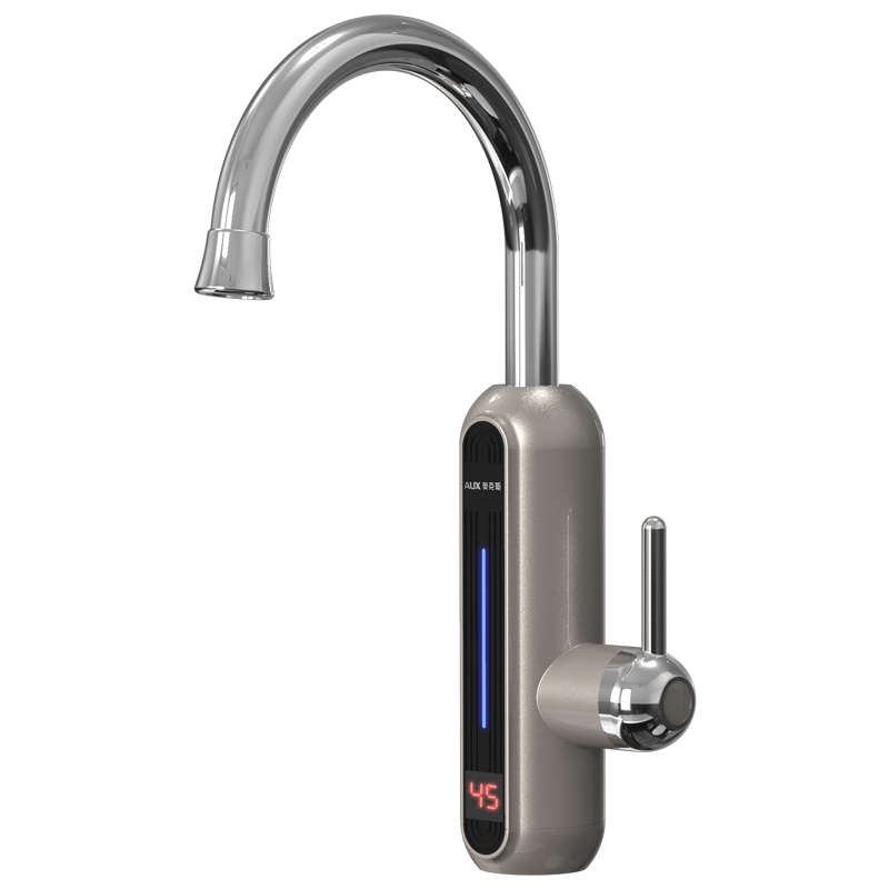 奥克斯(AUX)即热式电热水龙头厨房小厨宝下进水款数码温显SGX3玫瑰金(漏保套装)