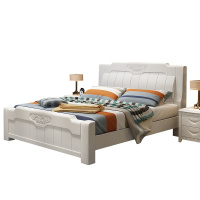 实木床 现代新中式橡木床1.8米双人婚床1.5米单人床卧室家具