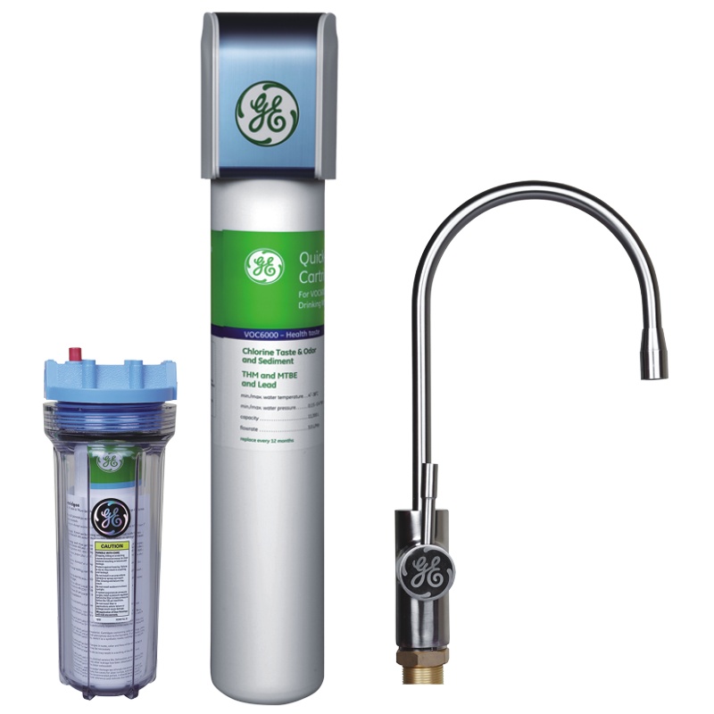 [品质升级]美国通用(GE)净水器VOC6000 商用家用厨下式直饮净水机 6000L大流量 除铅除化学残留