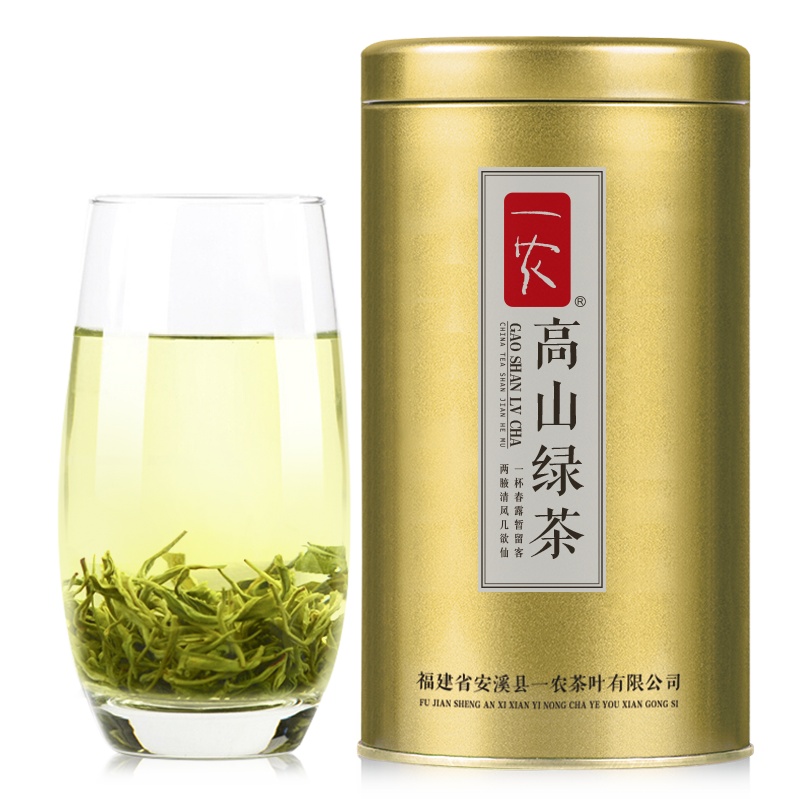 一农绿茶茶叶特级高山绿茶200g/罐 高山茶办工自用茶金罐