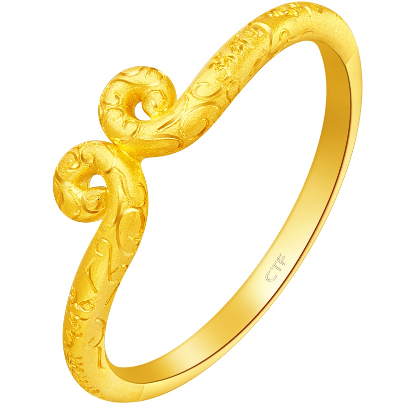 周大福紧箍咒金箍足金黄金戒指 情侣对戒 女 计价（工费68元）F216349