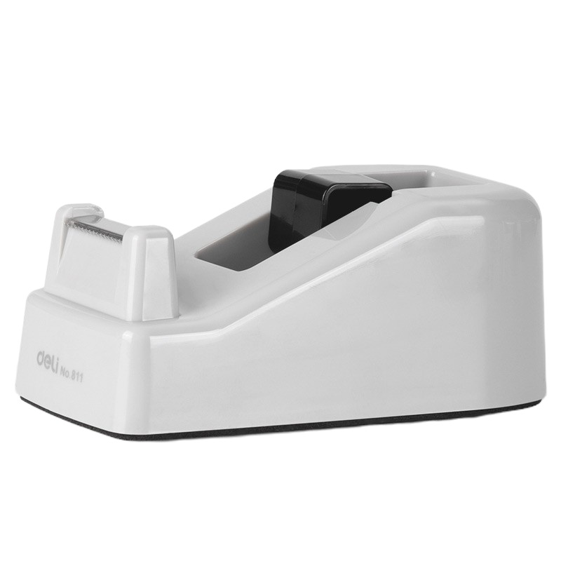 得力(deli)小号胶带座切割器封箱器(胶带宽度 ≤18mm) 灰色811