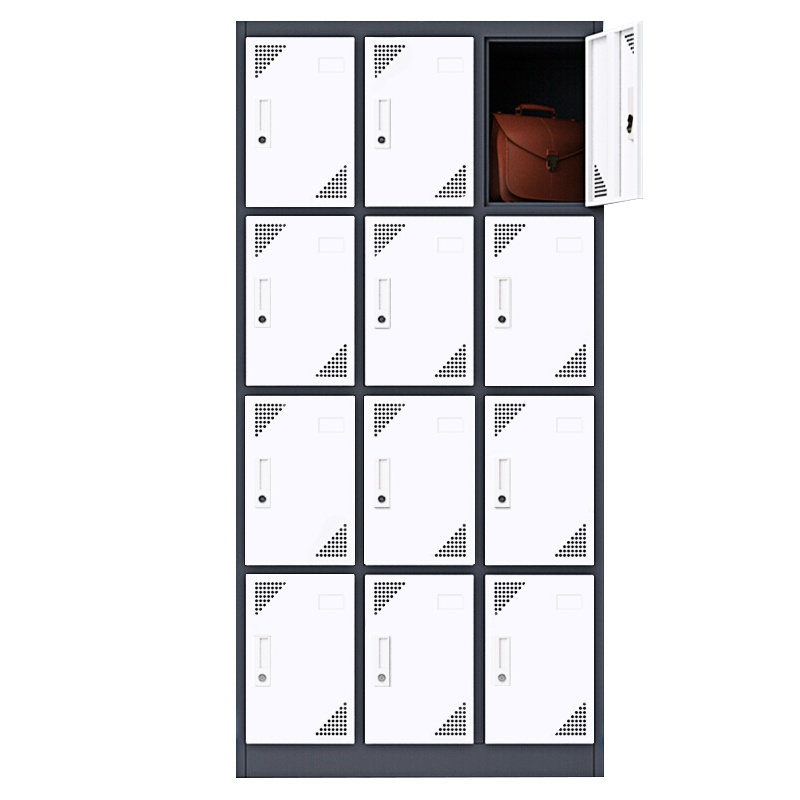苏美特更衣柜员工储物柜职员柜存包柜拆装十二门更衣柜灰白套