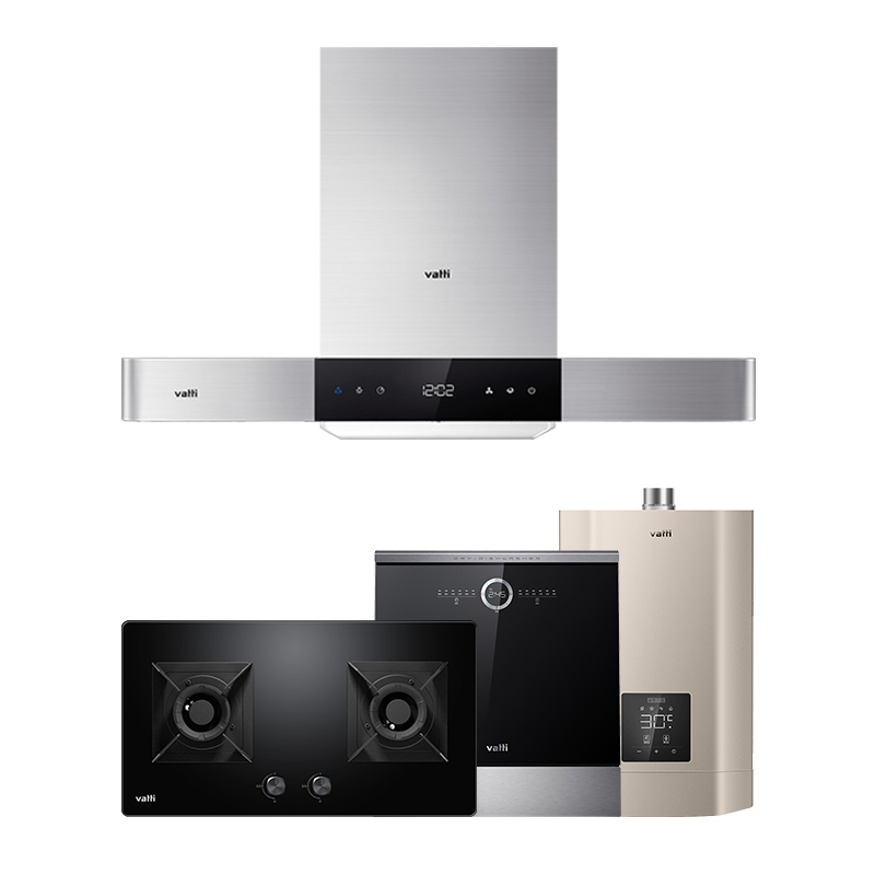 华帝(vatti)20m³吸力厨电套装欧式i11089+i10052B+i12070天然气烟灶套餐燃气热水器洗碗机四件套
