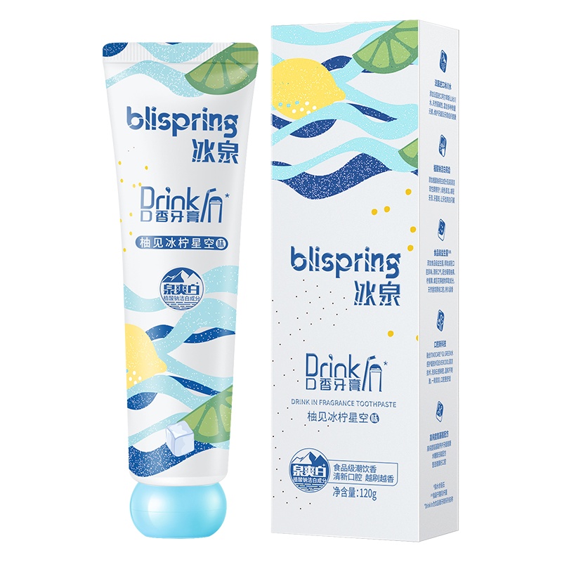 冰泉口香牙膏奶茶香益生菌清新口气亮白牙齿氨基酸柚见冰柠星空味120g