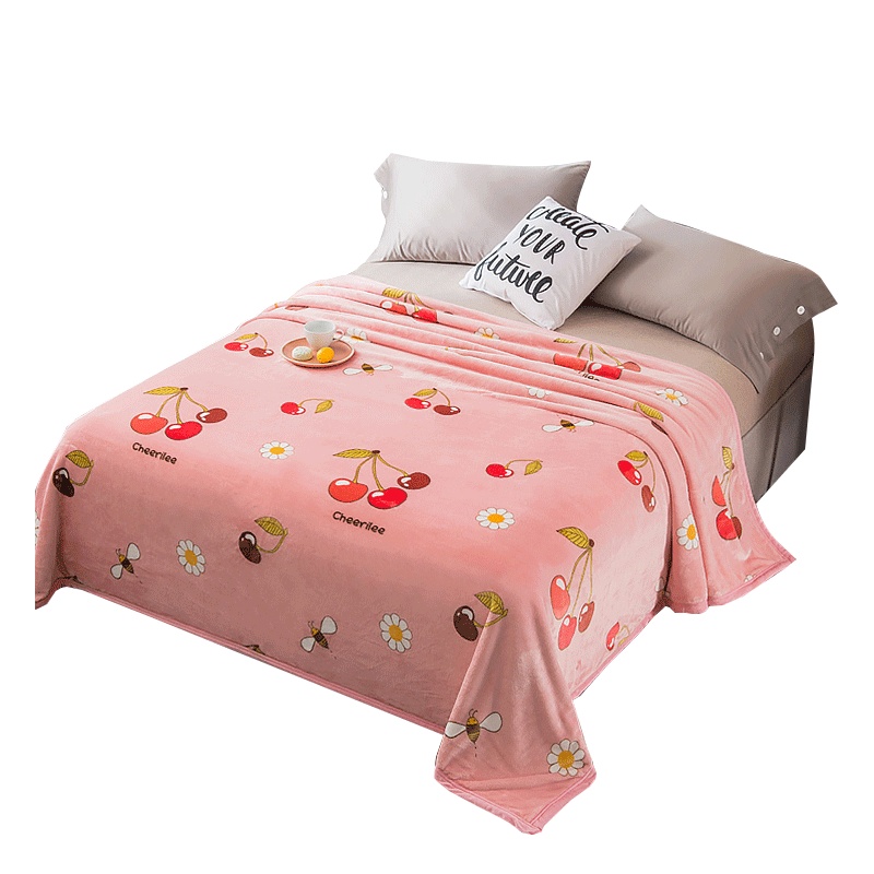 简夫人 高档保暖毯子便携式办公室午睡毛毯沙发垫毯冰貂绒法兰绒毯旅行小毯被冬季膝毯床边毛绒脚毯