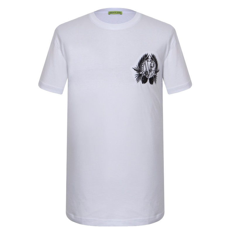 VERSACE JEANS男士白色棉质短袖T恤衫B3GRB75H 36610 003